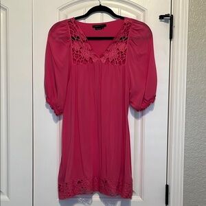 BCBG MaxAzria Pink Lace Detail Dress | Size Small | GUC